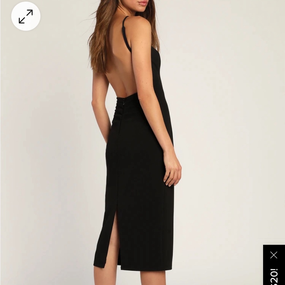 Lulu’s Black Backless Halter Midi Dress